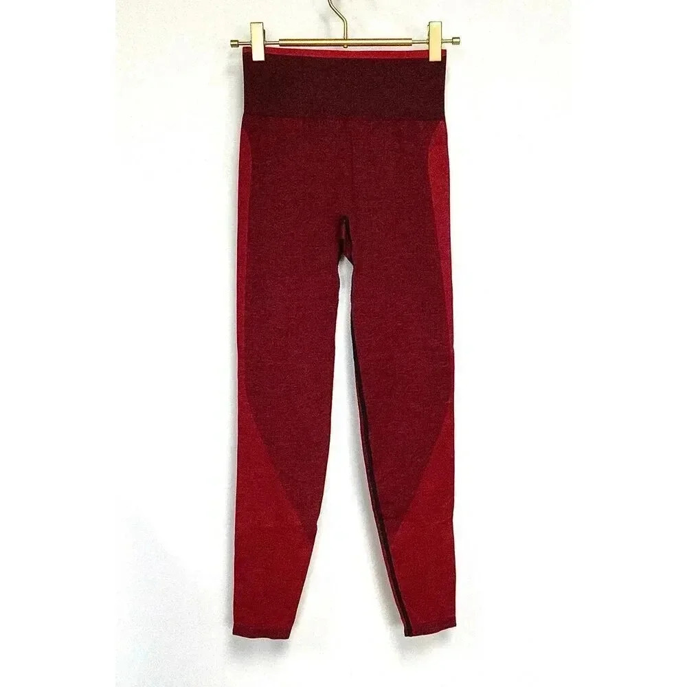 PINK Victoria's Secret Womens Red Heart Seamless Ankle‎ Length Leggings Size XS